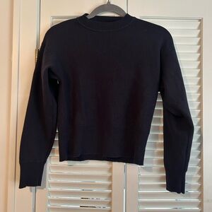 Madewell Relaxed Crewneck Sweater in Merino Wool Silk Blend Dark Navy Size XS